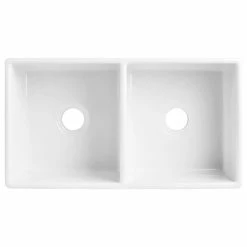 Budget 💯 SINKOLOGY Austen 33" Farmhouse Fireclay Double Bowl Kitchen Sink, Crisp White And Care Kit 💯 -kitchen fixtures Shop 9bf18b1c0dcef1a2 7859 w800 h800 b1 p0