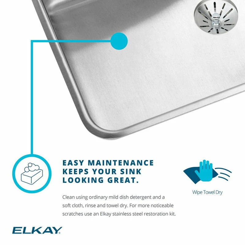 Outlet π₯ Elkay DRKAD2220554 Lustertone Classic Stainless Steel 22" Drop-in Classroom ADA Sink β 5 Outlet π₯ Elkay DRKAD2220554 Lustertone Classic Stainless Steel 22" Drop-in Classroom ADA Sink β - Image 3