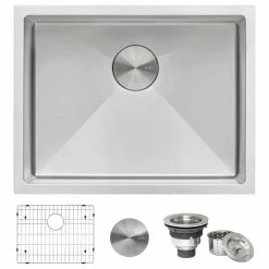 New 🌟 Ruvati 21-inch Undermount 16 Gauge Stainless Steel Sink - RVH7121 👍