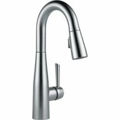 Top 10 🤩 Delta Faucet Delta Essa Single Handle Pull-Down Bar / Prep Faucet, Arctic Stainless 🧨