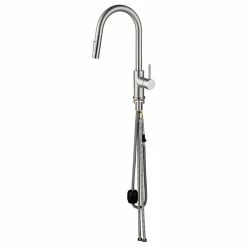 Cheapest 🛒 Blossom Kitchen & Bath Supply Brass Single Handle Pull Out Kitchen Faucet, Brush Nickel 🥰 -kitchen fixtures Shop ada111c40e48077c 4393 w800 h800 b1 p0