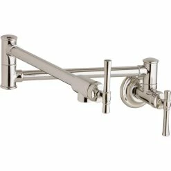 New 😀 Elkay Explore Pot Filler Kitchen Faucet With Lever Handles, Polished Nickel 🔔