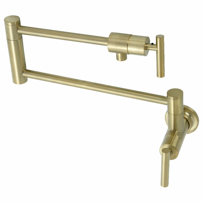 Best Sale π Kingston Brass KS4107CML Manhattan Wall Mount Pot Filler, Brushed Brass β 3 Best Sale π Kingston Brass KS4107CML Manhattan Wall Mount Pot Filler, Brushed Brass β