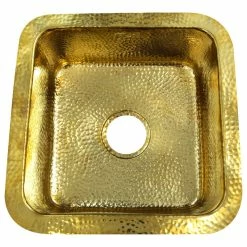 Deals 🛒 Nantucket Sinks SQRB-7 16.625" 🔨 Hammered Brass Square Undermount Bar Sink 🤩