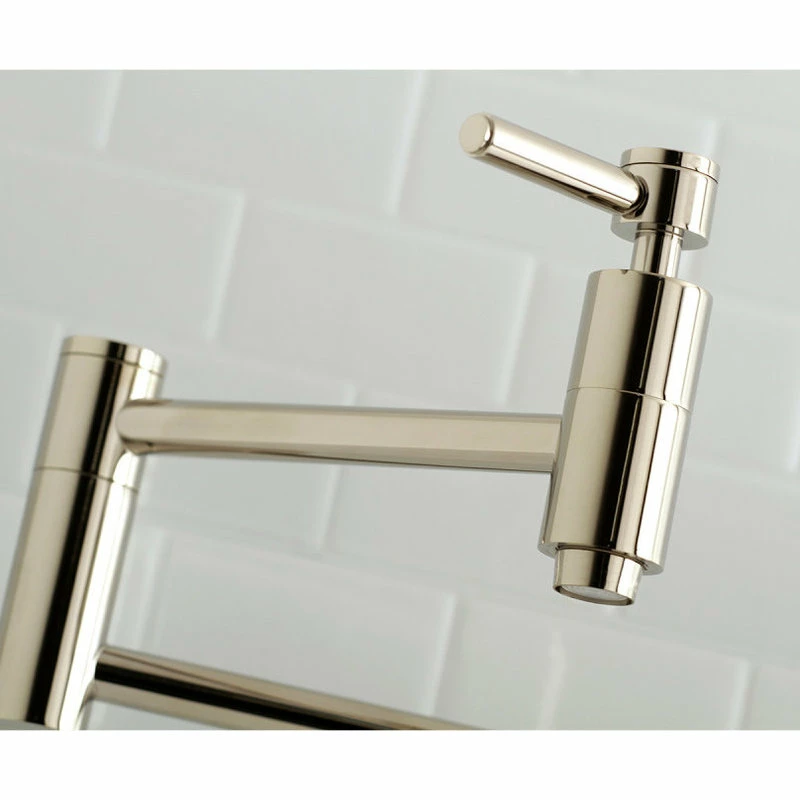 Discount π Kingston Brass Wall Mount Pot Filler Kitchen Faucet, Polished Nickel 𧨠6 Discount π Kingston Brass Wall Mount Pot Filler Kitchen Faucet, Polished Nickel 𧨠- Image 4