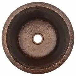 Flash Sale ⭐ Premier Copper Products 16" Round 🔨 Hammered Copper Bar Sink With 2" Drain Size, 2" 😀 -kitchen fixtures Shop bce1f60b00774c84 4569 w800 h800 b1 p0