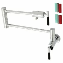 Best Pirce ❤️ Kingston Brass KS4101CKL Kaiser Wall Mount Pot Filler Faucet, Polished Chrome 👍