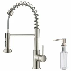 Wholesale ❤️ Blossom Kitchen & Bath Supply Blossom Lead Free, Solid Brass, Single Handle, Pull Out Kitchen Faucet, Brush Ni 🌟