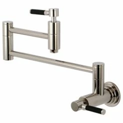 Budget ⭐ Kingston Brass Wall Mount Pot Filler Kitchen Faucet, Polished Nickel 👏
