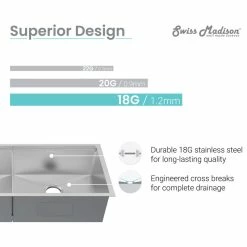 Brand new 🧨 Swiss Madison Rivage 45 X 19 Dual Basin Undermount Kitchen Workstation Sink ⌛ -kitchen fixtures Shop c72109140fc6bedc 1411 w800 h800 b1 p0