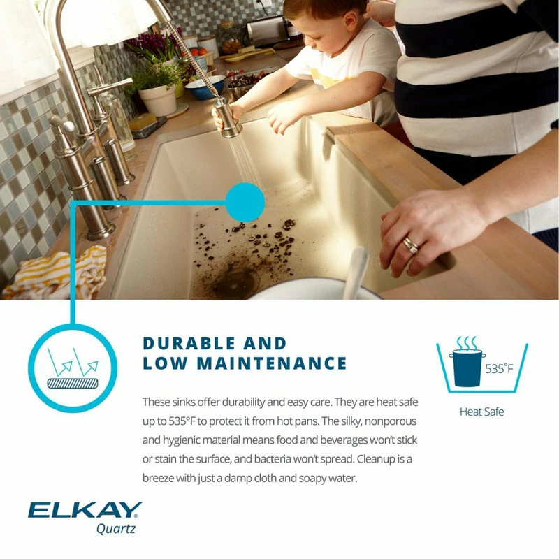 Cheapest π Elkay ELG252212PDGS0 Quartz Classic 25" Laundry Sink With Perfect Drain, Greystone π 7 Cheapest π Elkay ELG252212PDGS0 Quartz Classic 25" Laundry Sink With Perfect Drain, Greystone π - Image 5
