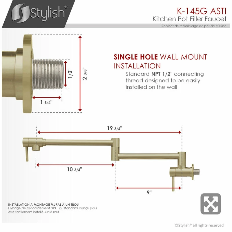 Promo π STYLISH Stainless Steel Wall Mount Pot Filler Folding Stretchable π 6 Promo π STYLISH Stainless Steel Wall Mount Pot Filler Folding Stretchable π - Image 4
