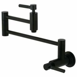 Discount 🛒 Kingston Brass Wall Mount Pot Filler Kitchen Faucet, Matte Black 🥰