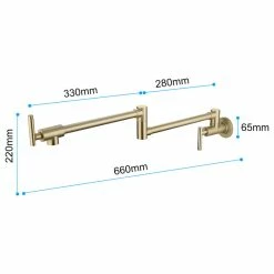 Cheapest 🧨 Wellfor Group LLC Wellfor Pot Filler Faucet Wall Mount, 4 GPM Flow Rate, Brushed Gold 🎁 -kitchen fixtures Shop e4e14ad001d50bea 9069 w800 h800 b1 p0