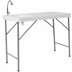 Wholesale 👏 Flash Furniture 4-Foot Portable Fish Cleaning Table / Outdoor Camping Table And Sink 👏