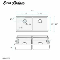 Brand new 🧨 Swiss Madison Rivage 45 X 19 Dual Basin Undermount Kitchen Workstation Sink ⌛ -kitchen fixtures Shop ea91144500145190 1411 w800 h800 b1 p0