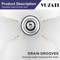 Hot Sale 🧨 Vuzati 30"x18"x9" Undermount Single Bowl Stainless Steel Kitchen Sink 🎁 -kitchen fixtures Shop f051a1e60366ea16 4099 w800 h800 b0 p0