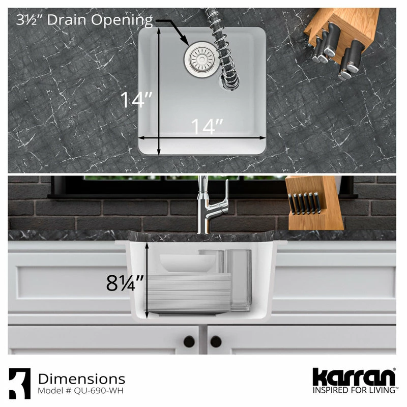 Coupon π Karran Undermount Quartz Composite 17" Bar Single Bowl Sink, White π₯ 8 Coupon π Karran Undermount Quartz Composite 17" Bar Single Bowl Sink, White π₯ - Image 6