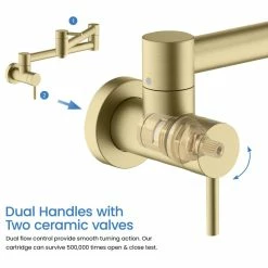 Cheapest 🛒 Kibi USA Circular Pot Filler, Brushed Gold 💯 -kitchen fixtures Shop f151539b02d069c9 6125 w800 h800 b1 p0