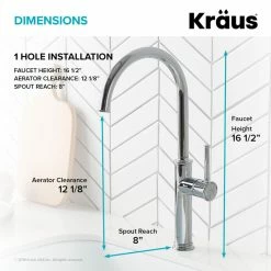 Wholesale ❤️ Kraus USA, Inc. Sellette 1-Handle 1-Hole Kitchen Bar Faucet Chrome 😍 -kitchen fixtures Shop f341525100e5e996 5696 w800 h800 b0 p0