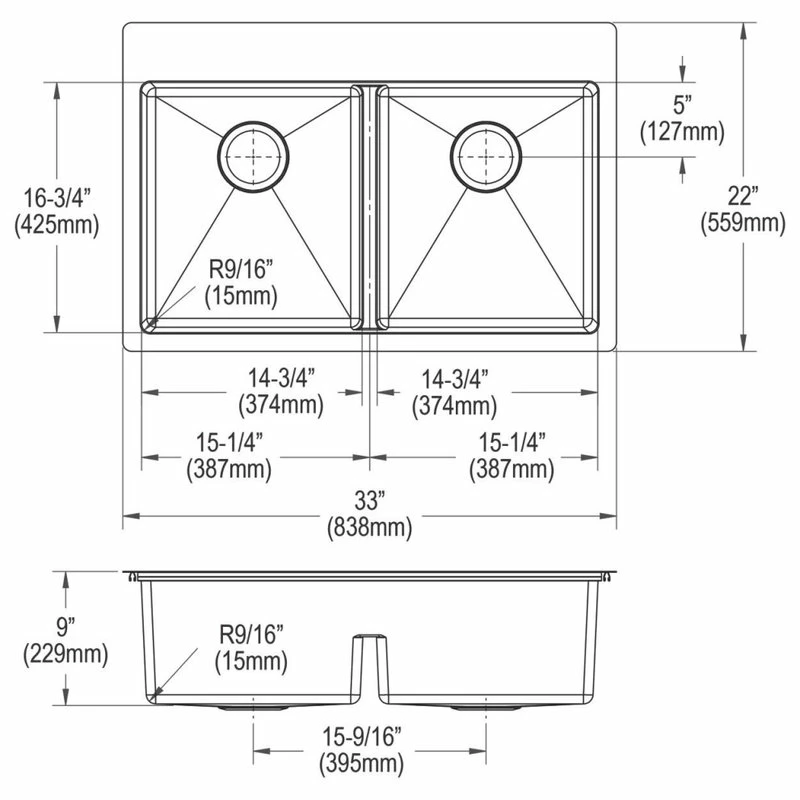 Budget π Elkay ECTSRA33229TBG1 Crosstown Stainless Steel 33" Sink Kit With Aqua Divide 1 Hole π 12 Budget π Elkay ECTSRA33229TBG1 Crosstown Stainless Steel 33" Sink Kit With Aqua Divide 1 Hole π - Image 10