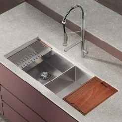 Brand new 🧨 Swiss Madison Rivage 45 X 19 Dual Basin Undermount Kitchen Workstation Sink ⌛