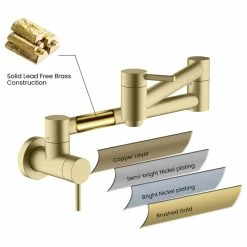 Cheapest 🛒 Kibi USA Circular Pot Filler, Brushed Gold 💯 -kitchen fixtures Shop fb31995802d069c9 6125 w800 h800 b1 p0