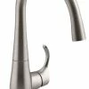 Outlet 🎁 Kohler Simplice Bar Sink Faucet, Vibrant Stainless ✨ -kitchen fixtures Shop home design 115