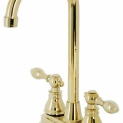 Cheapest 👍 Kingston Brass KB492ACL American Classic Two-Handle High-Arc Bar Faucet, Polished Brass 😀