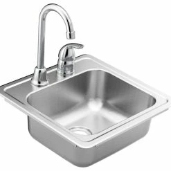 Coupon 💯 Moen KGS2045622BQ 2000 Series 15" Drop In Single Basin Stainless - Stainless 🤩