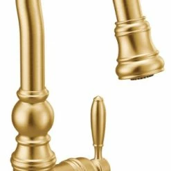 Best Pirce ✔️ Moen One-Handle Pulldown Bar Faucet Brushed Gold, S53004BG ✔️