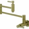 Coupon ⌛ Kingston Brass KS810.DL Concord 3.8 GPM 1 Hole Wall Mounted Pot - Brushed Brass 🔥 -kitchen fixtures Shop home design 41