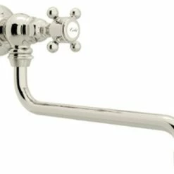 New 🧨 Rohl Italian Kitchen Single-Cross Handle Kitchen Pot Filler, Polished Nickel 👏