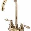 Best Pirce ✨ Kingston Brass 4" Centerset High-Arc Bar Faucet, Polished Brass 🎉