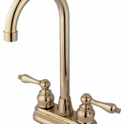 Best Pirce ✨ Kingston Brass 4" Centerset High-Arc Bar Faucet, Polished Brass 🎉