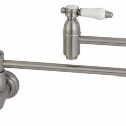 Cheapest 🛒 Kingston Brass KS3108BPL Bel-Air Wall Mount Pot Filler Kitchen Faucet, Brushed Nickel ⌛