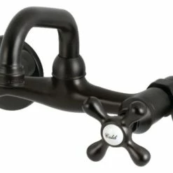 Best deal 🤩 Kingston Brass KS212MB Two-Handle Wall Mount Bar Faucet, Matte Black ✨