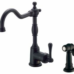 Deals 👏 Gerber Plumbing Gerber Opulence Kitchen Faucet, Satin Black With Sidespray, D401157BS ⌛